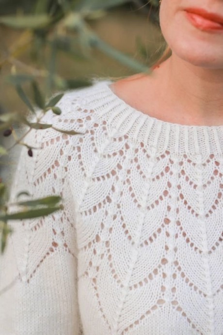 Круглая кокетка спицами Круглая кокетка спицами