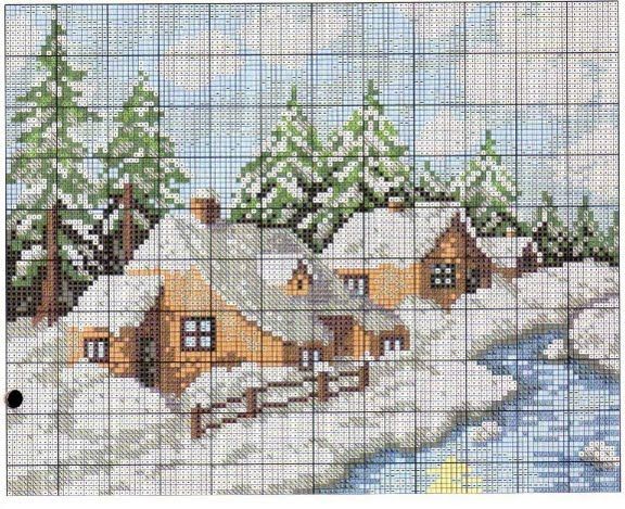 Вышиваем зимние пейзажи: часть 3