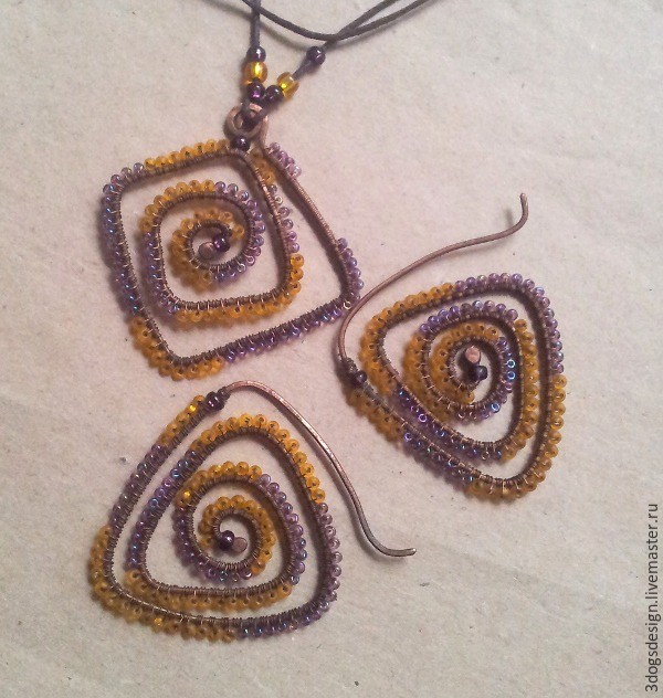 ​Wire wrap начинающим: простые, но эффектные серьги в стиле этно, часть 3