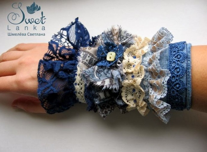 ​Браслеты из ткани и кружева