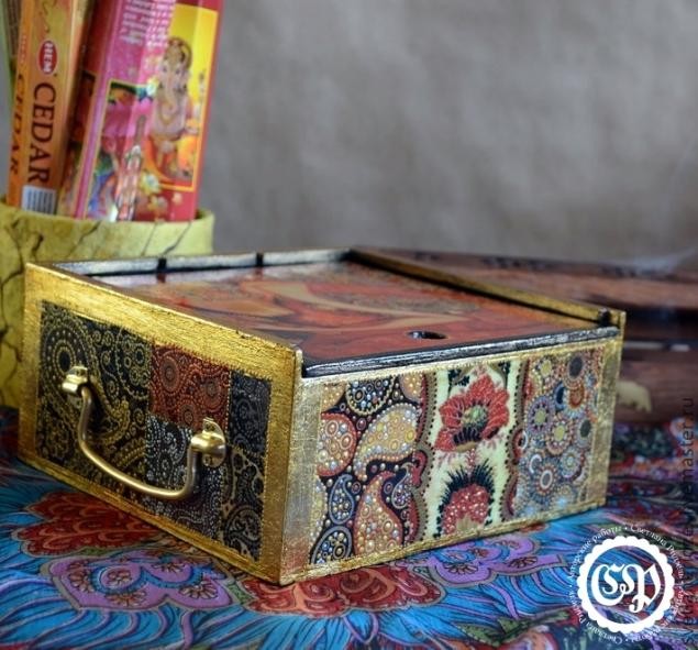 ​Коробка для чая превращается в восточную шкатулку: мастер-класс, часть 5