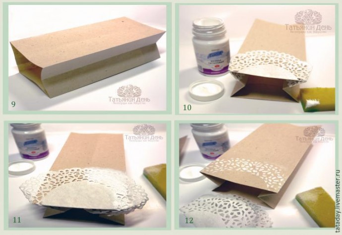 ​Делаем новогодний крафт-пакет с биркой-поздравлением: часть 1