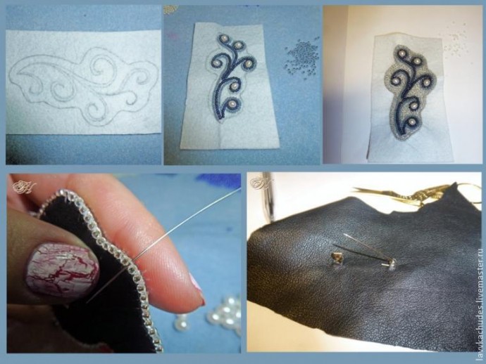 Вышивка бисером и жемчугом: брошь "Холодное лето" Вышивка бисером и жемчугом: брошь "Холодное лето"