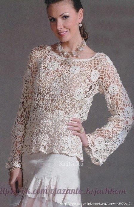 Очень нежная блуза из мотивов