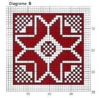 ​Плед из мотивов с разными узорами