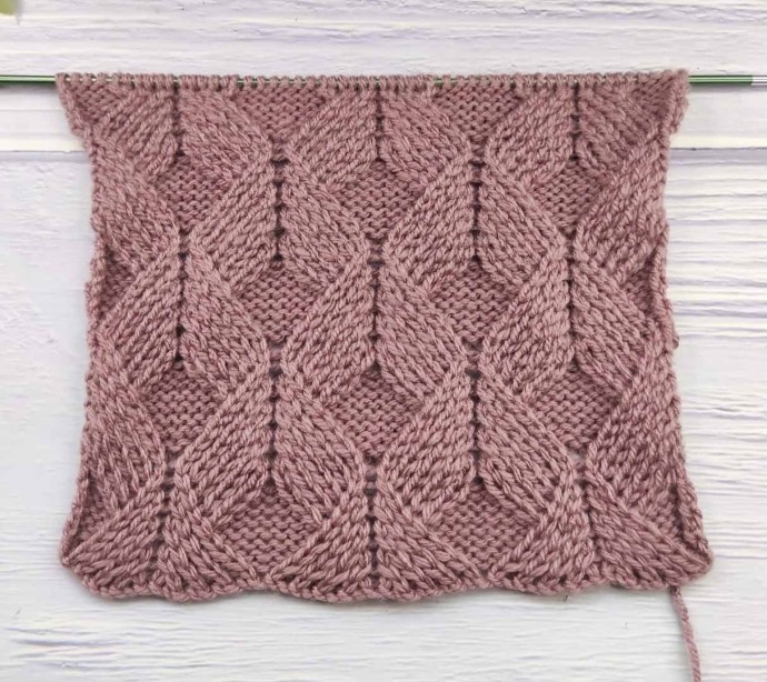 Ромбовидный узор для спиц