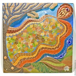 Витражная картина на стекле "Пять стихий осени": часть 3