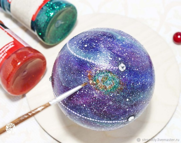 ​Декорируем елочный шар "Созвездие Тельца (Быка)": мастер-класс, часть 3