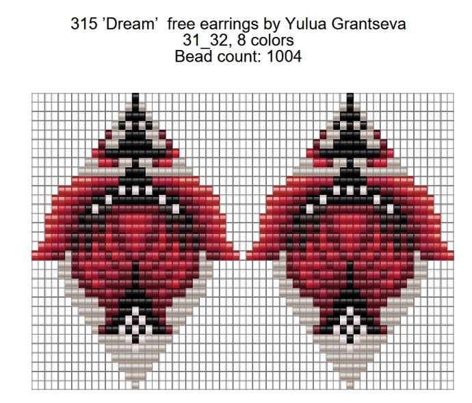 ​Схемы серёжек "Калина" и "Мечта"
