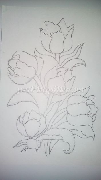 Холодный батик "Тюльпаны"