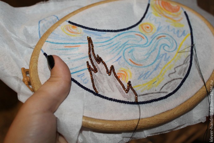 Создаем колье из бисера "Звездная Ночь": часть 1 Создаем колье из бисера "Звездная Ночь": часть 1