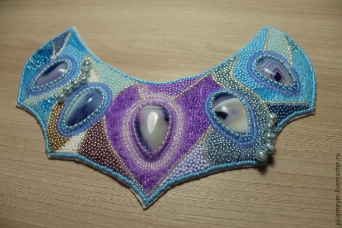 ​Вышиваем шикарное колье "Зазеркалье": часть 3