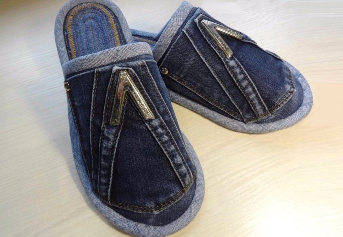 Что сделать из старых джинсов: тапочки Что сделать из старых джинсов: тапочки