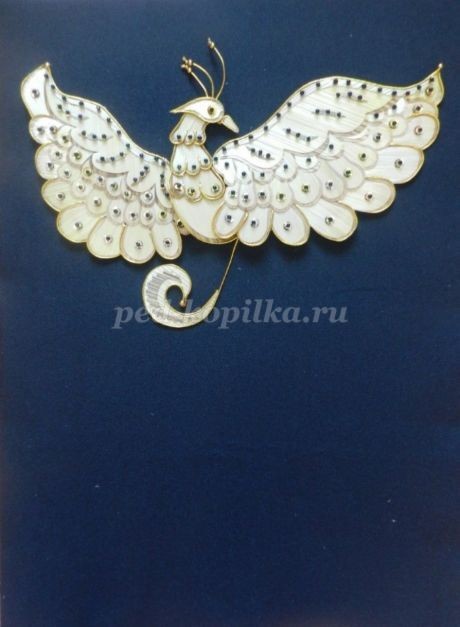 Декоративное панно "Жар-птица" из соломки: часть 6