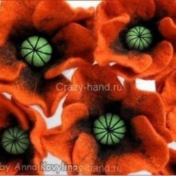 Мастерим маки из валяной шерсти