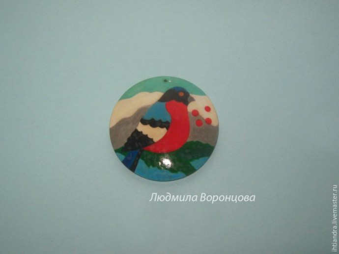 Создание кулона с росписью "Снегирь": часть 1