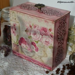 Шкатулка-короб "В розовых мечтах": часть 1