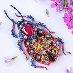 Создаем брошь жучка "Цветочник": часть 7