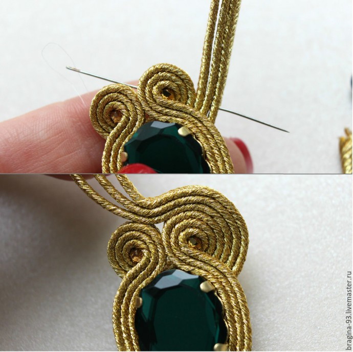 ​Создаем брошь из сутажа и кристаллов Swarovski: часть 1