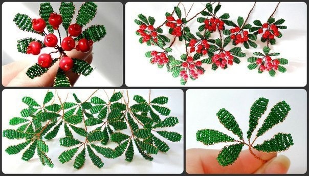 Бонсай "Рябина" из бисера и рубки Бонсай "Рябина" из бисера и рубки