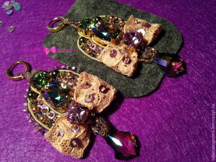 Создаём романтичные серёжки: часть 4