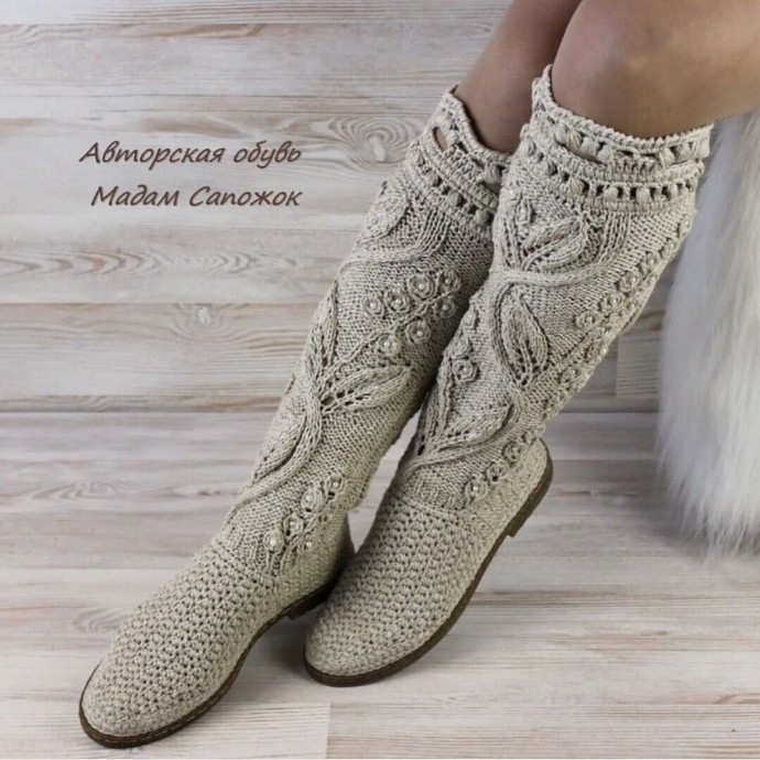 Идеи вязаных сапожек
