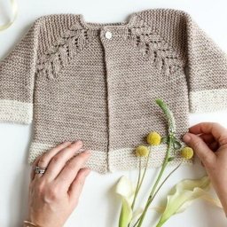 Красивая линия реглана спицами