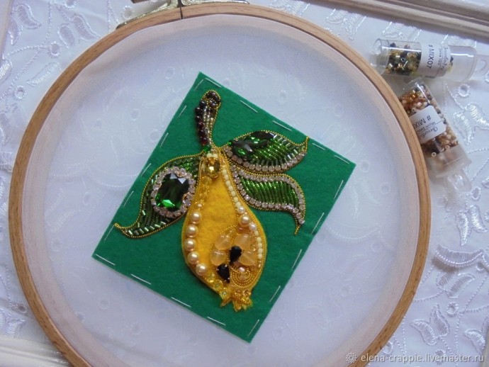 Создаем брошь "Спелая груша": часть 1