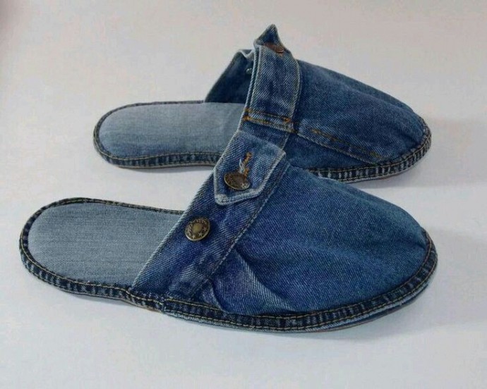 Что сделать из старых джинсов: тапочки Что сделать из старых джинсов: тапочки