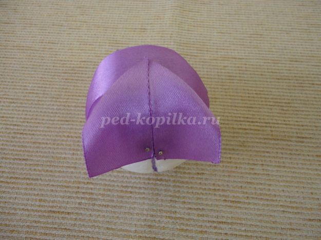 ​Фантазийный цветок из атласных лент: часть 1