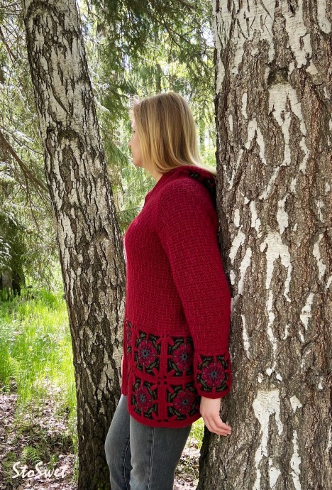 ​Кардиган с мотивами-мандалами