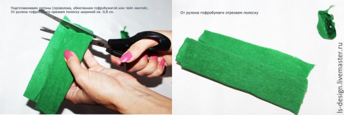 ​Шелковая бутоньерка роз: часть 2