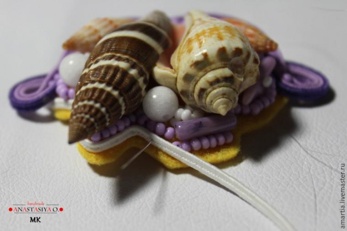 ​Сутажная брошь с ракушками: мастер-класс, часть 2