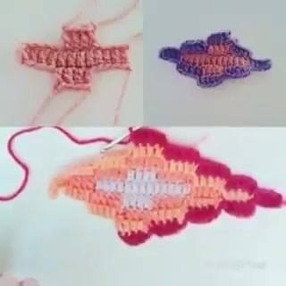 Вяжем крючком разноцветные ромбы Вяжем крючком разноцветные ромбы