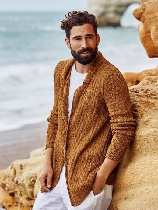 Мужской жакет спицами