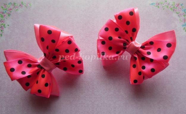 Бантики из атласной ленты: часть 3