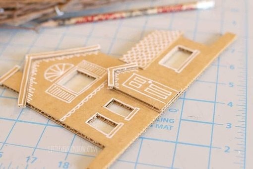 Интерьерные пряничные домики из картона: мастер-класс