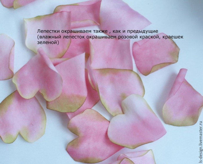 ​Шелковая бутоньерка роз: часть 2