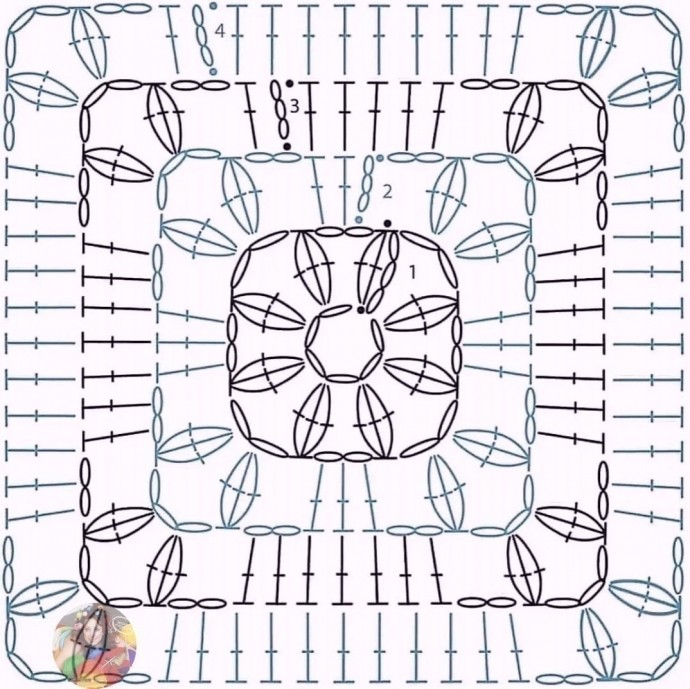 Квадратные мотивы крючком