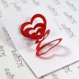 Открытка со спиральными сердечками