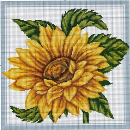 ​Вышивание цветов подсолнуха