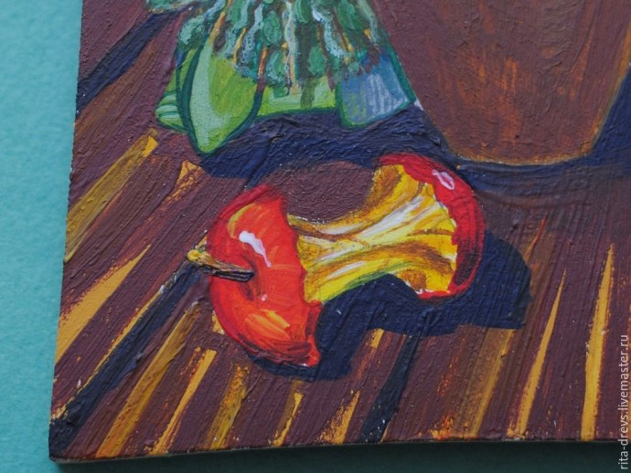 ​Рисуем акрилом добрых домашних духов на кухонной доске: часть 3