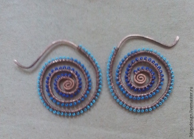 ​Wire wrap начинающим: простые, но эффектные серьги в стиле этно, часть 3