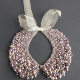 Декоративные накладные воротнички с бусинами