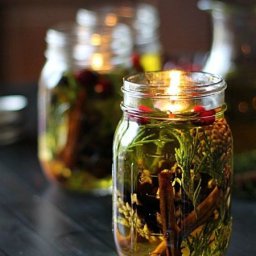 Масляная свеча в банке с декором: мастер-класс