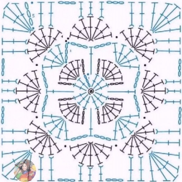 Квадратные мотивы крючком
