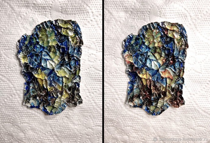Создание подложки "Вдохновение лабрадоритом" для стеклянного кабошона: часть 1