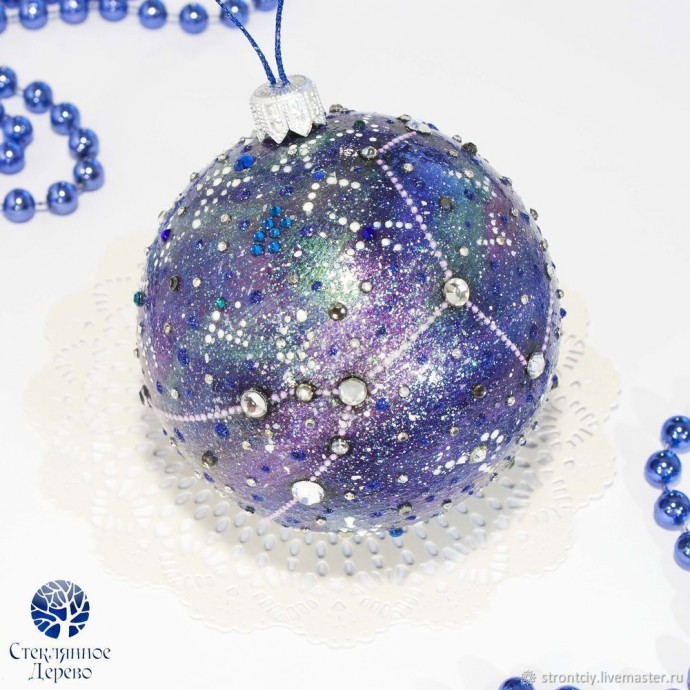 ​Декорируем елочный шар "Созвездие Тельца (Быка)": мастер-класс, часть 3