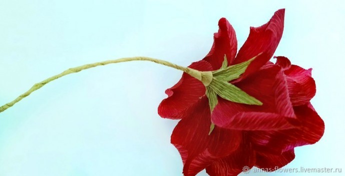 ​Мастерим красивую розу из гофрированной бумаги: часть 5