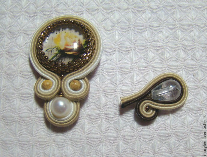 ​Создаем нежный кулон "English rose": часть 2